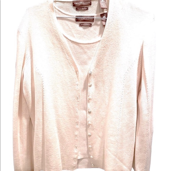 Valerie Separates 2 Piece Cardigan and Shell Sweater Set size M - Picture 1 of 8